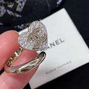 Chanel Heart-Shaped Full Diamond Double C Ring - 2