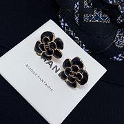 Chanel Black/White/Red Camellia Double C Earrings - 5