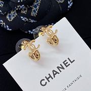 Chanel Fragrance Diamond Pattern Small Hoop Earrings - 1