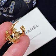 Chanel Fragrance Diamond Pattern Small Hoop Earrings - 3