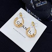 Chanel Fragrance Diamond Pattern Small Hoop Earrings - 2