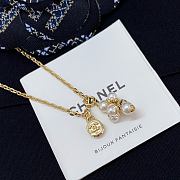 Chanel Fragrant Stacked Barbell Bead Double Pendant Necklace - 3
