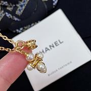 Chanel Fragrant Stacked Barbell Bead Double Pendant Necklace - 4