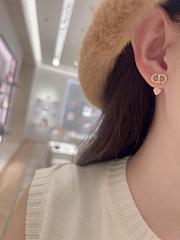 Dior Full Diamond CD Pink Heart Earrings - 6