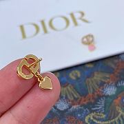 Dior Full Diamond CD Pink Heart Earrings - 4