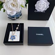 Chanel Fragrant Faux Denim Floral Double C Necklace - 1