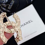 Chanel Blue denim and rhinestone double C brooch - 6