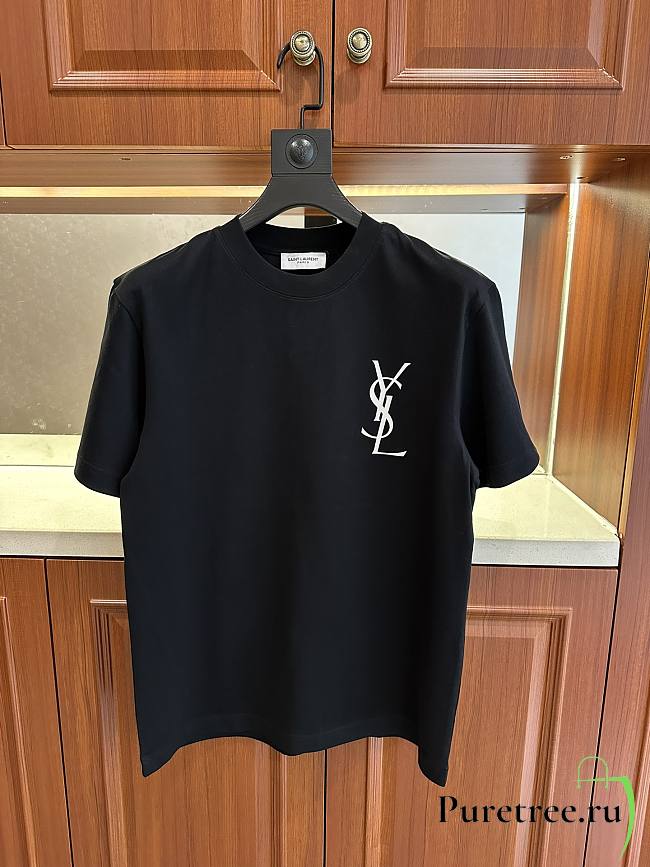 YSL | Crew neck short-sleeved T-shirts Black - 1
