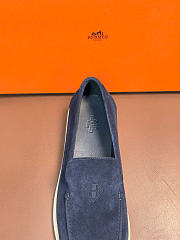Hermès low loafers in suede combine sleek design Navy Blue Suede - 6