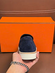 Hermès low loafers in suede combine sleek design Navy Blue Suede - 5