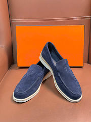 Hermès low loafers in suede combine sleek design Navy Blue Suede - 4