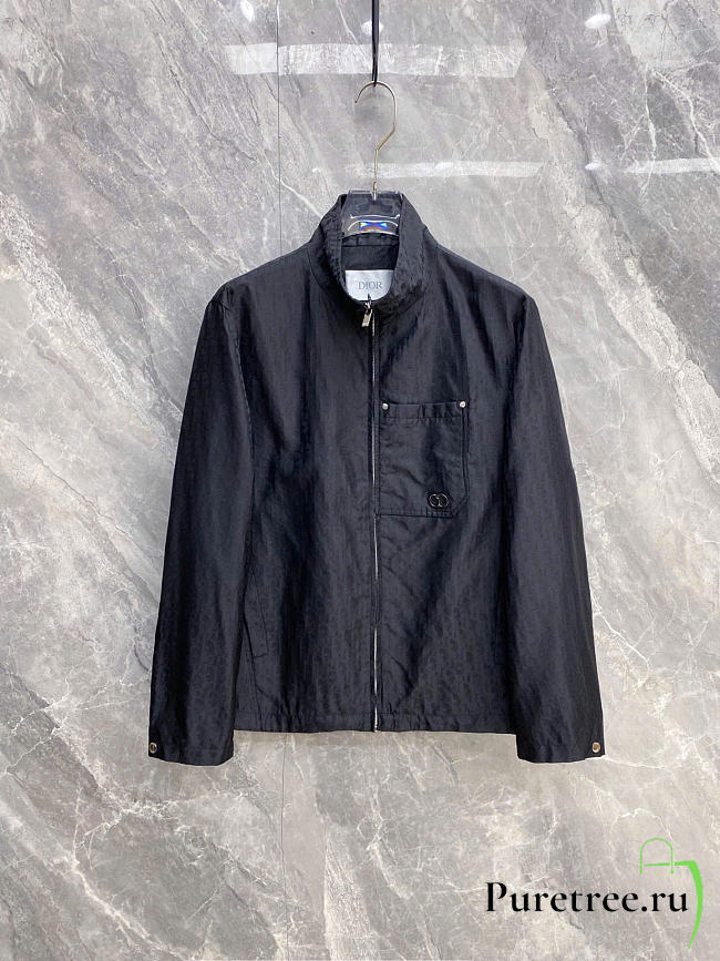 DIOR | Black Stand Collar Zip Jacket - 1