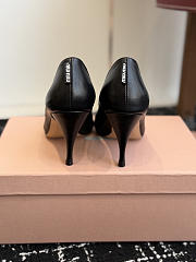 MIUMIU | Waxed Calfskin Pointy Toe Pump Black - 5