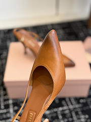 MIUMIU | Nordstrom Waxed Calfskin Slingback Pump Caramel Brown - 4