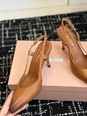 MIUMIU | Nordstrom Waxed Calfskin Slingback Pump Caramel Brown - 5
