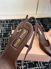 MIUMIU | Nordstrom Waxed Calfskin Slingback Pump Dark Chocolate Brown - 6