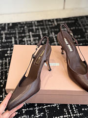 MIUMIU | Nordstrom Waxed Calfskin Slingback Pump Dark Chocolate Brown - 3