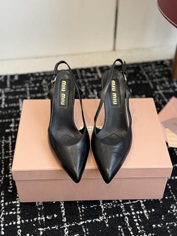 MIUMIU | Nordstrom Waxed Calfskin Slingback Pump Black