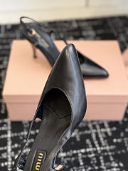 MIUMIU | Nordstrom Waxed Calfskin Slingback Pump Black - 5