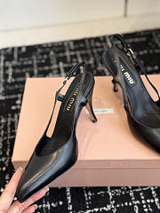 MIUMIU | Nordstrom Waxed Calfskin Slingback Pump Black - 4