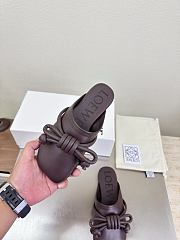 LOEWE | Flamenco Knot Mules Dark Chocolate Brown Leather - 6