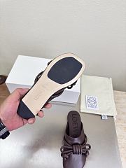 LOEWE | Flamenco Knot Mules Dark Chocolate Brown Leather - 5