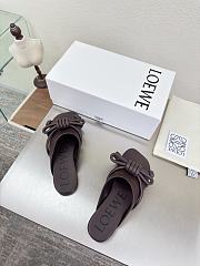 LOEWE | Flamenco Knot Mules Dark Chocolate Brown Leather - 2