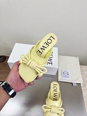 LOEWE | Flamenco Knot Mules Pastel Yellow Leather - 4