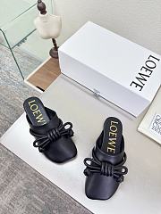 LOEWE | Flamenco Knot Mules Black Leather - 2