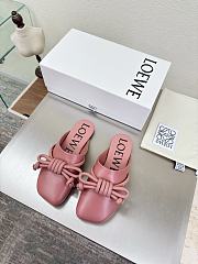LOEWE | Flamenco Knot Mules Dusty Pink Leather - 1