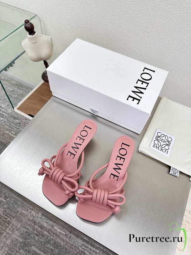 LOEWE | Flamenco Knot sandal in lambskin 5.5cm Blush - 1