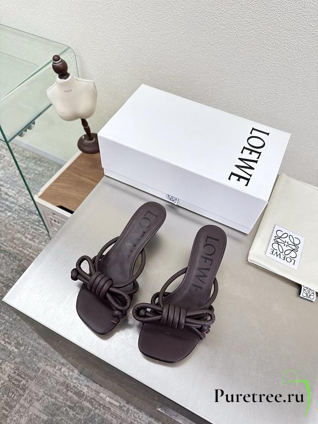 LOEWE | Flamenco Knot sandal in lambskin 5.5cm Dark Brown - 1