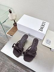 LOEWE | Flamenco Knot sandal in lambskin 5.5cm Dark Brown - 1