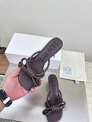 LOEWE | Flamenco Knot sandal in lambskin 5.5cm Dark Brown - 3