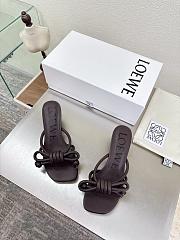 LOEWE | Flamenco Knot sandal in lambskin 5.5cm Dark Brown - 2