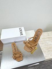 LOEWE | Flamenco Knot sandal in lambskin 5.5cm Brown - 3