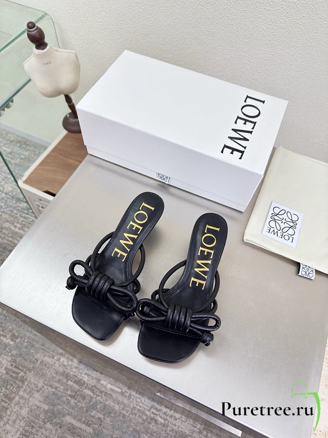 LOEWE | Flamenco Knot sandal in lambskin 5.5cm Black - 1