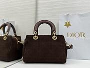 DIOR | Lady Soft Bag In Dark Brown Suede - 5
