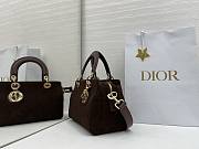 DIOR | Lady Soft Bag In Dark Brown Suede - 4