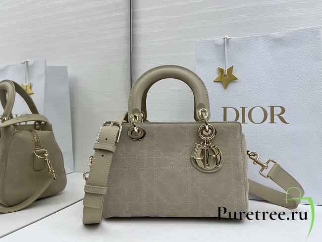 DIOR | Lady Soft Bag In Gray Suede - 1
