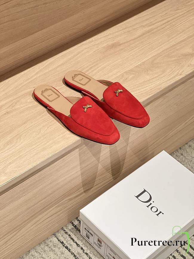 DIOR | Women's Shoes Baby Bow Mule In Red - 1