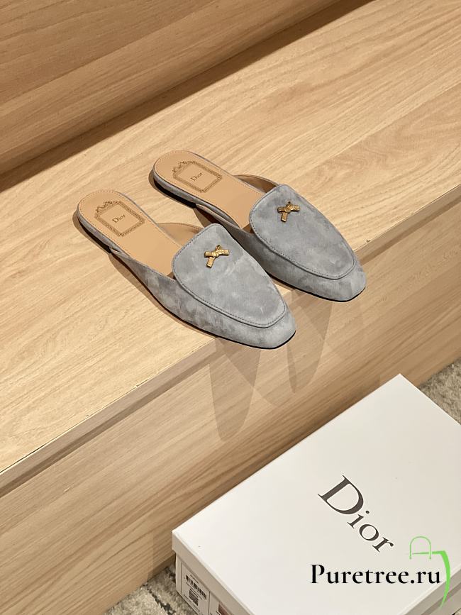 DIOR | Women's Shoes Baby Bow Mule In Light Grey - 1