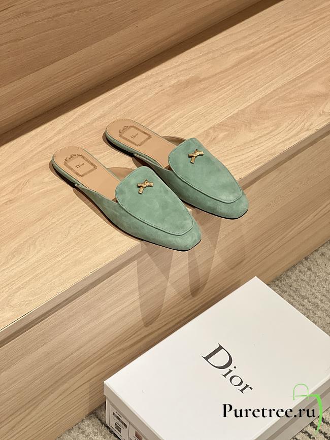 DIOR | Women's Shoes Baby Bow Mule In Mint Green - 1
