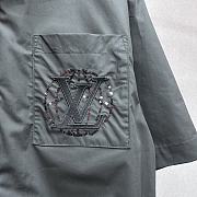 LOUIS VUITTON | Embroidered Short-Sleeved Cotton Shirt Black - 4