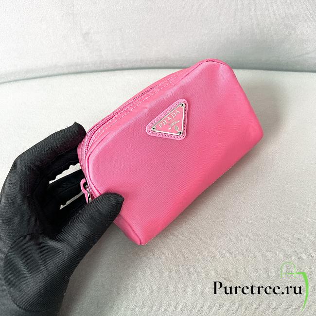 PRADA | Micro Re-Nylon pouch silver hardware Pink - 1