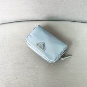 PRADA | Micro Re-Nylon pouch silver hardware Blue - 4