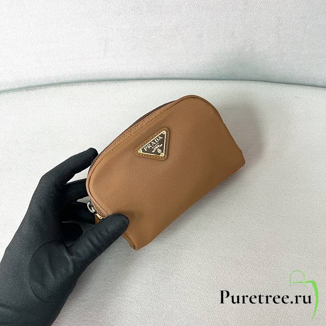 PRADA | Micro Re-Nylon pouch gold hardware Brown - 1