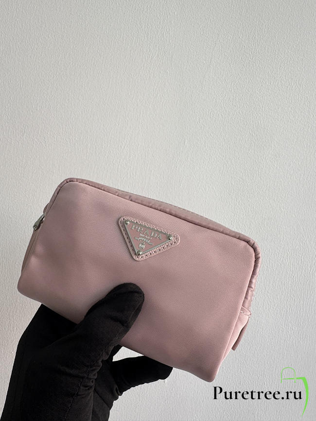 PRADA | Micro Re-Nylon pouch silver hardware baby Pink - 1
