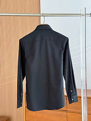 Hermès H-logo embroidered long sleeve shirt black - 4