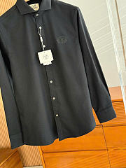 Hermès H-logo embroidered long sleeve shirt black - 3